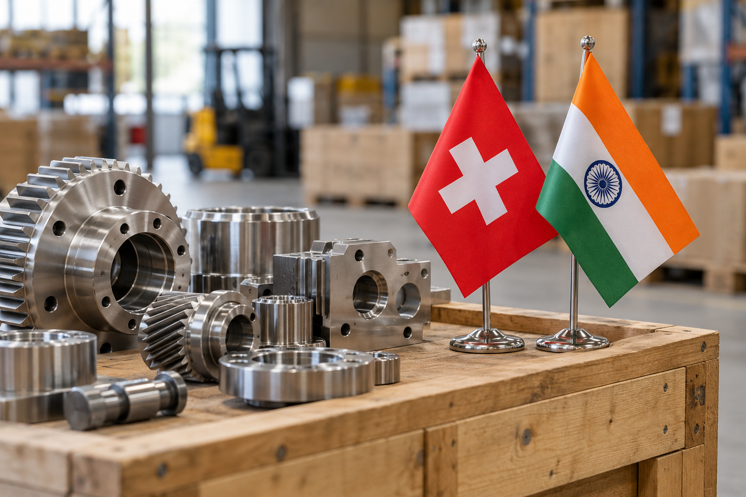 KI-generiertes Symbolbild zu den Handelsbeziehungen zwischen der Schweiz und Indien; keine Aufnahme des Staatsbesuchs.